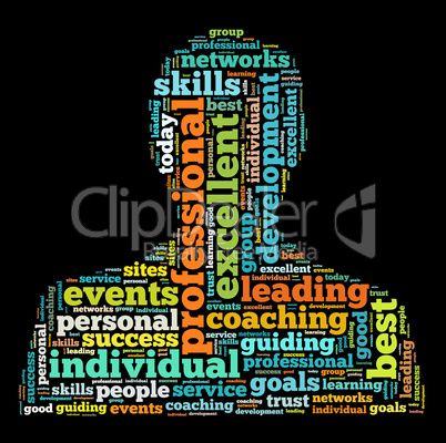 Professional word cloud shaped as a person