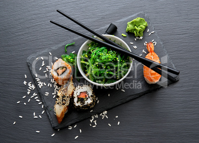 Sushi and salad