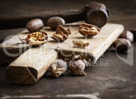 pecans on a wooden table