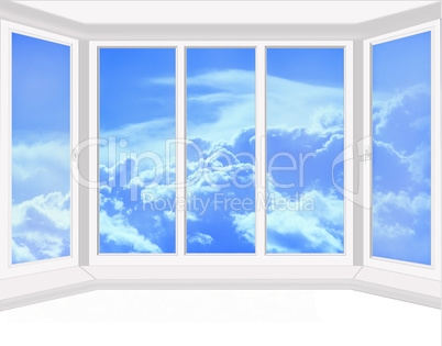 plastic windows overlooking the heaven isolated