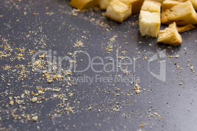 Bread crackers on a baking sheet