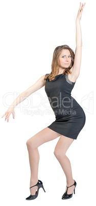 Young girl poses for the camera. Isolated on white background