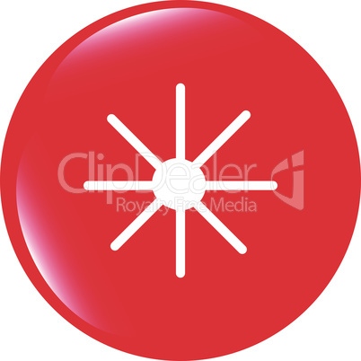 vector Sun icon on round button collection original illustration