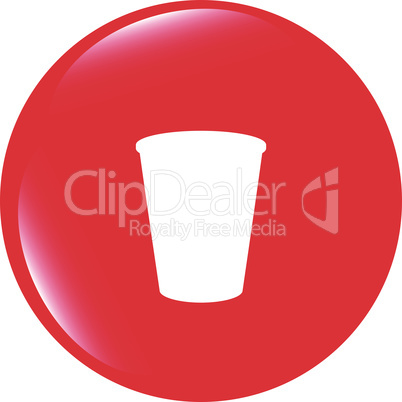 vector Coffee cup icon web button