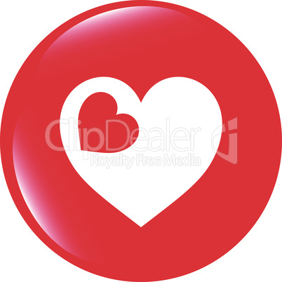 vector Valentine heart sign, web button isolated on white