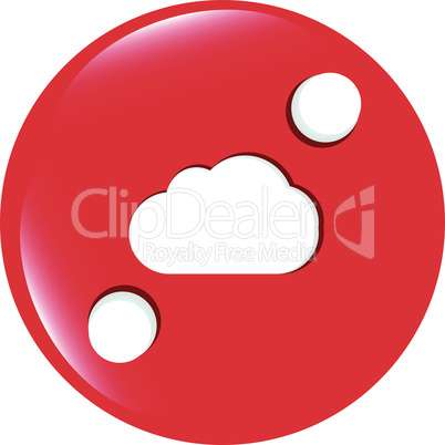 vector white cloud on internet icon isolated on white