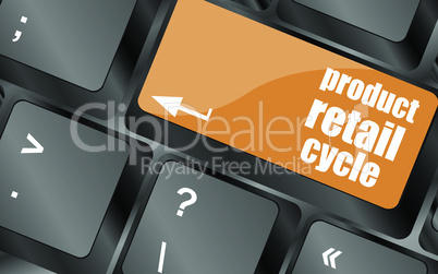 product retail cycle key in place of enter key, vector illustration