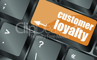 button keypad key with customer loyalty word, vector illustration