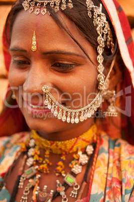 Traditional Indian woman smiling