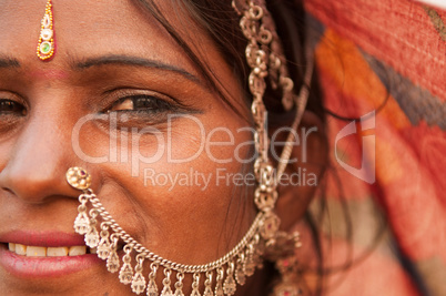 Portrait of traditional Indian woman in saree
