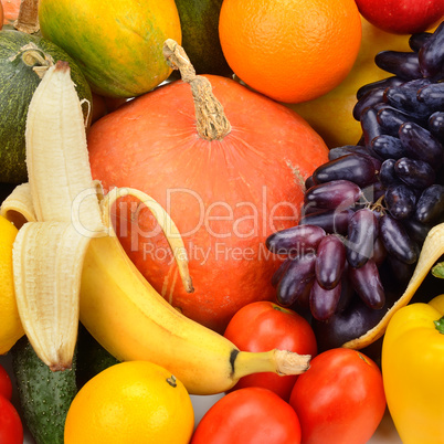 collection fresh fruit and vegetable