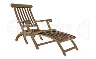 Wooden chaise longue - 3D render