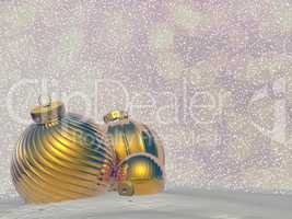 Golden Christmas balls - 3D render