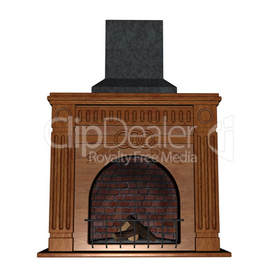 Fireplace - 3D render