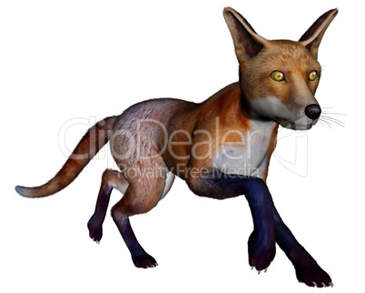 Fox running - 3D render