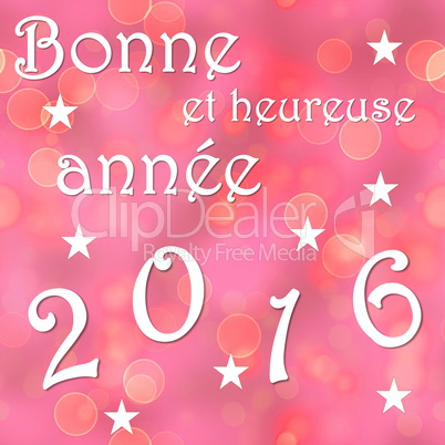 Happy new year 2016, french - 3D render