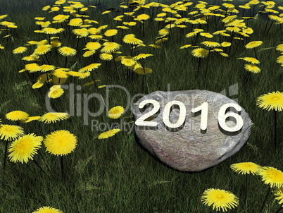 Happy new year 2016 - 3D render