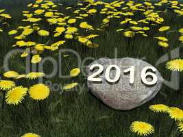 Happy new year 2016 - 3D render