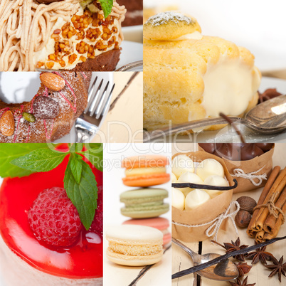 fresh dessert cake collage