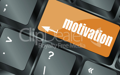 motivation button on computer keyboard key, vector illustration