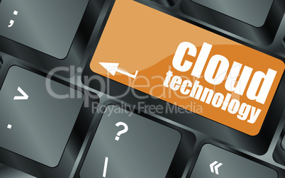Connect to cloud concept on button of the keyboard key, vector illustration