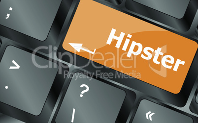 hipster message on keyboard enter key, for hipsters concepts, vector illustration