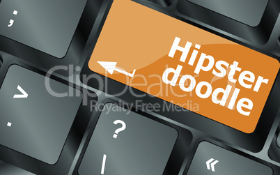 hipster doodle message on keyboard enter key, for hipsters concepts, vector illustration