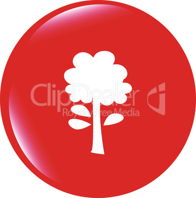vector Tree icon on round button collection original illustration
