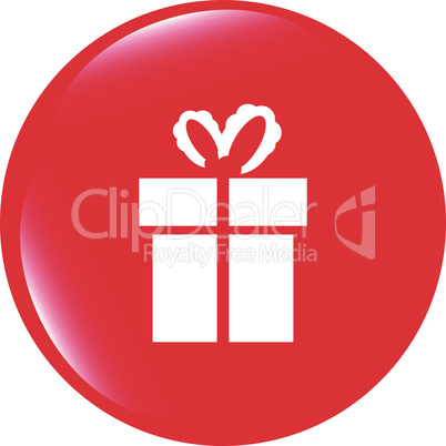 vector Holiday gift box icon web button