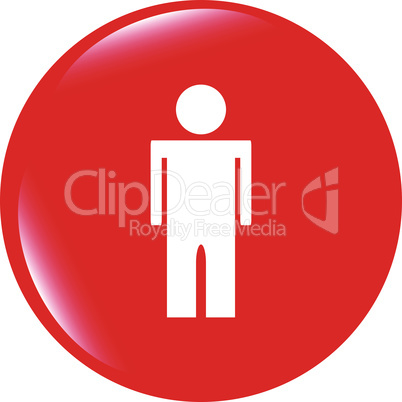 vector icon button with man inside