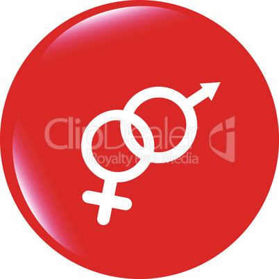 vector icon web button with male female symbol