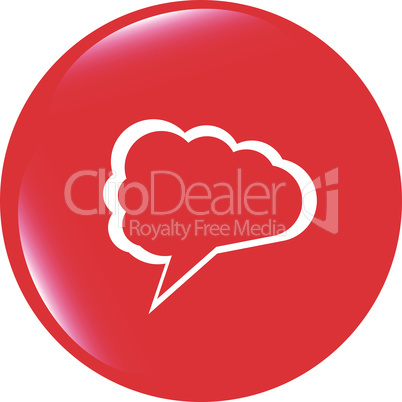 vector abstract cloud on web icon button isolated on white