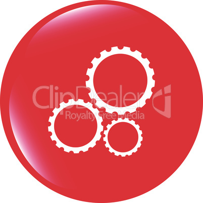 vector gears icon (button) isolated on a white background