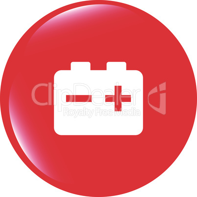 vector battery round web glossy icon button