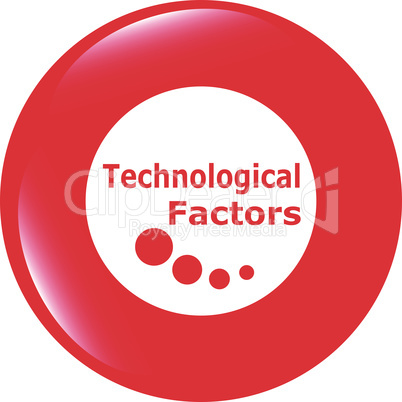 vector technological factors web button, icon isolated on white