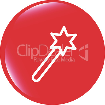 vector Icon magic wand, web button isolated on white