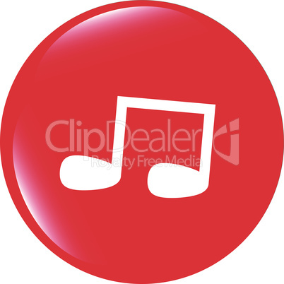 vector note full, music web icon (button)
