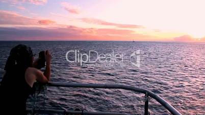 Photography scenic sunset at Socorro island in the Pacific ocean, Mexico