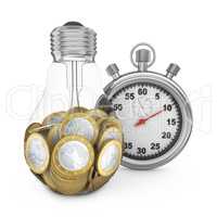 bulb and stopwatch