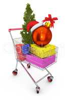 cart with gifts