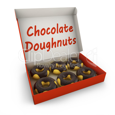 chocolate donuts in the box