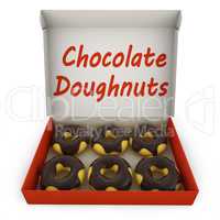 chocolate donuts in the box