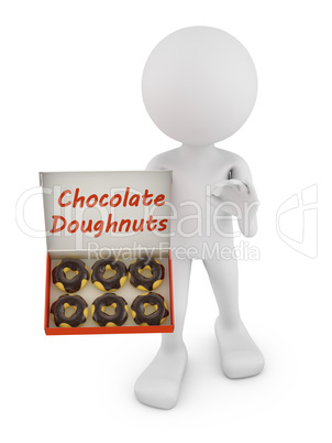 man with chocolate donuts