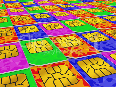 Colorful sim cards