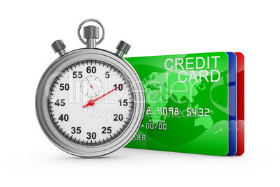 credit cards and stopwatch