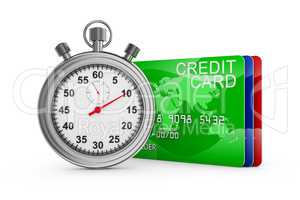 credit cards and stopwatch