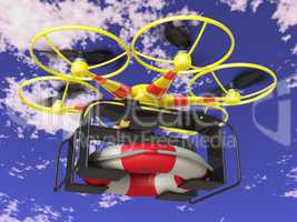 drone and lifebuoy