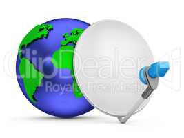 Globe with  satellite dishes.Elements of this image furnished by