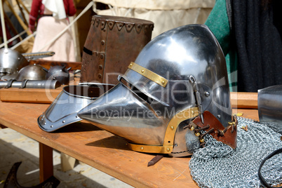 The Medival Knights helmet in Mdina, Malta