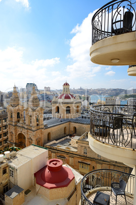 The view on Sliema and Valleta, Malta